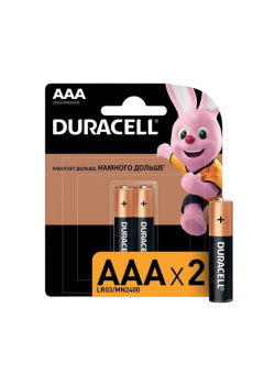 Батарейка AAA/ Батарейка Duracell Basic LR03 AAA BL2 Alkaline 1.5V (2/20/24) (2 шт.)