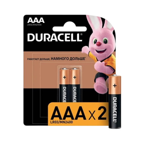 Батарейка AAA/ Батарейка Duracell Basic LR03 AAA BL2 Alkaline 1.5V (2/20/24) (2 шт.)
