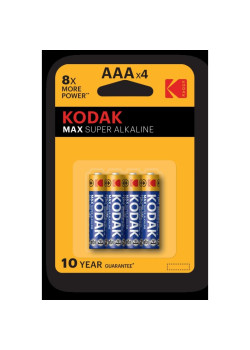 Батарейка/ Батарейка Kodak LR03-4BL MAX SUPER Alkaline [K3A-4] (40/200/32000)