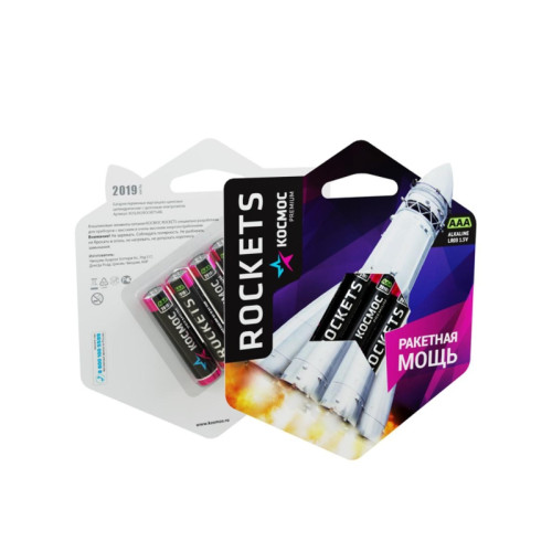 Батарейка/ Батарейка LR03 (AAA) 1.5V Alkaline 4BL Rockets