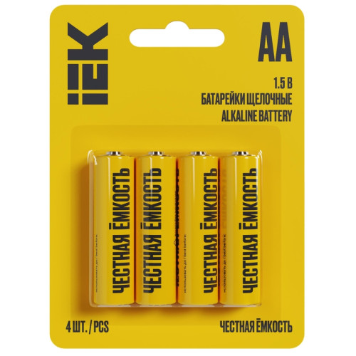 Батарейка щелочная/ Батарейка щелочная Alkaline LR06/AA (4шт/блистер) IEK