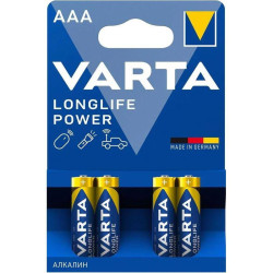 Батарейка AAA/ Батарейка Varta LONGLIFE POWER (HIGH ENERGY) LR03 AAA BL4 Alkaline 1.5V (4903) (4/40/200) (4 шт.)