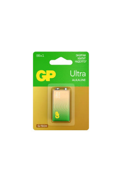 Алкалиновая батарейка GP Ultra Alkaline G-Tech 9V Крона - 1 шт. на блистере