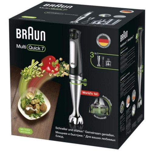 Блендер погружной Braun MQ7035XBI 850Вт черный/серебристый Блендер погружной Braun MQ7035XBI 850Вт черный/серебристый