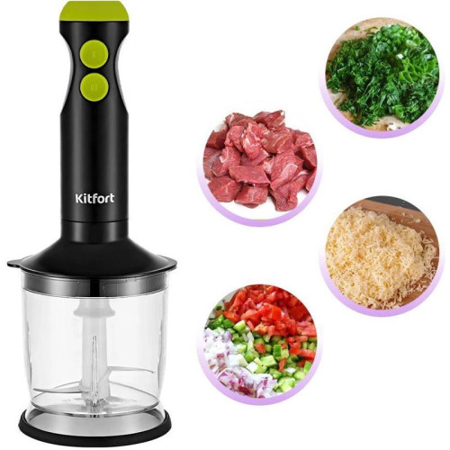 Блендер погружной Kitfort КТ-3041-2 350Вт черный/салатовый