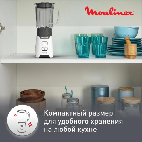 Блендер стационарный Moulinex LM16L110 400Вт черный/белый