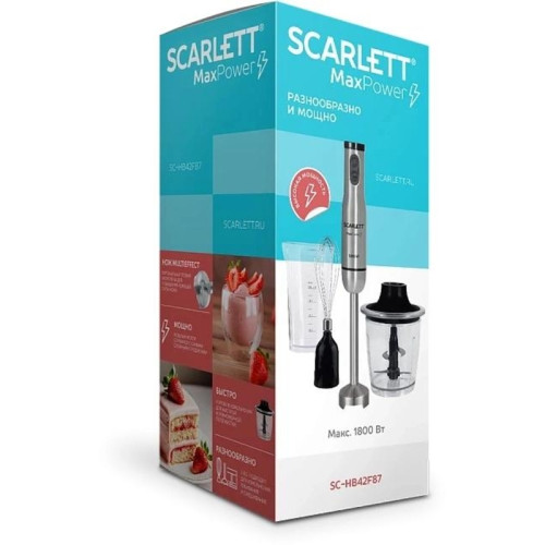 Блендер погружной Scarlett SC-HB42F87 1800Вт стальной/черный