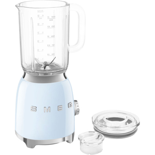 Блендер, мощность 800 Вт, стиль 50-х годов, 4 скорости, поворотный переключатель/кнопочное управление, защита от перегрева, плавный пуск, цвет пастельный голубой