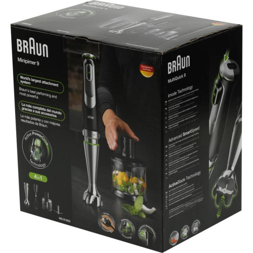 Блендер погружной Braun MQ9135XI 1200Вт черный/серебристый