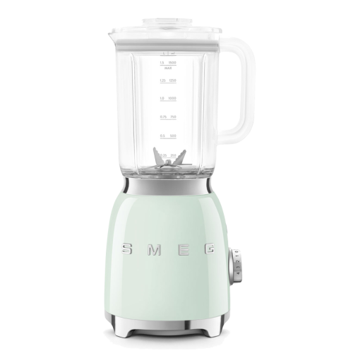 Блендер, мощность 800 Вт, стиль 50-х годов, 4 скорости, кнопочное управление, защита от перегрева, плавный пуск, цвет пастельно-зеленый