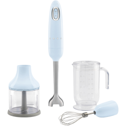 Блендер Smeg, погружной, стиль 50-х г.г, мощность 700 Вт, регулировка  скорости, функция турбо, кнопочное управление, макс. об/мин 14850, цвет пастельный голубой