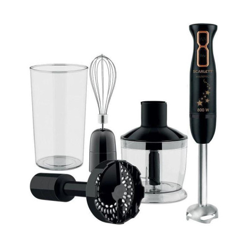Блендер погружной Scarlett Золотая коллекция SC-HB42M45 800Вт черный/золотистый