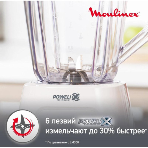 Блендер стационарный Moulinex Blendforce LM42Q110 600Вт белый