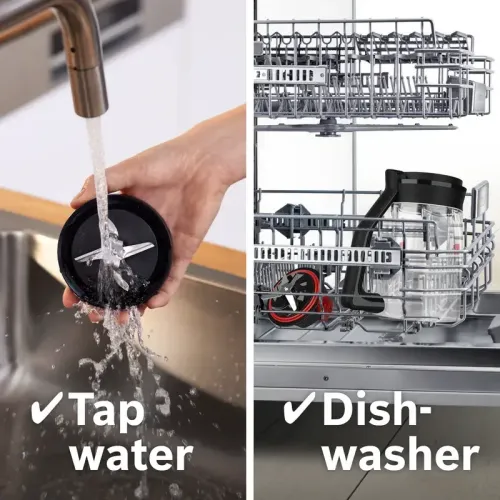 Блендер Bosch MMB6176B Блендер Bosch, стационарный, мощность 1200 Вт, поворотный переключатель, импульсный режим, 2 скорости, цвет черный/серебристый