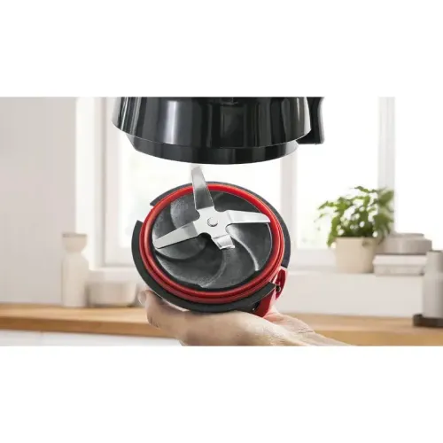 Блендер Bosch MMB6176B Блендер Bosch, стационарный, мощность 1200 Вт, поворотный переключатель, импульсный режим, 2 скорости, цвет черный/серебристый