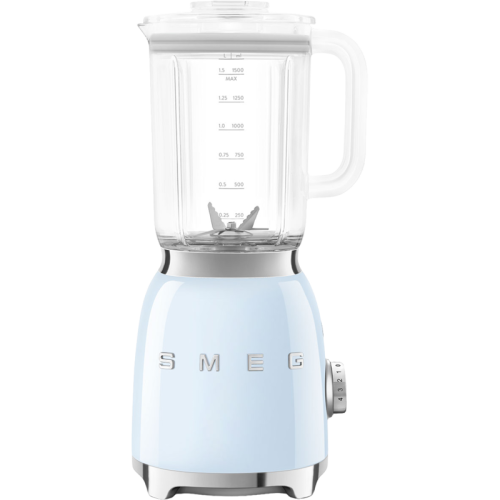 Блендер, мощность 800 Вт, стиль 50-х годов, 4 скорости, поворотный переключатель/кнопочное управление, защита от перегрева, плавный пуск, цвет пастельный голубой