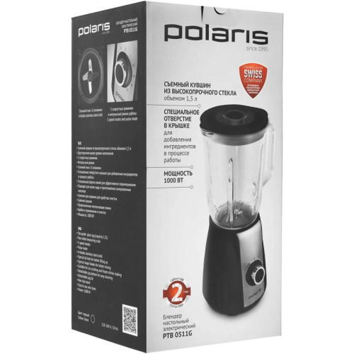 Блендер стационарный Polaris PTB 0511G 600Вт черный Блендер стационарный Polaris PTB 0511G 600Вт черный