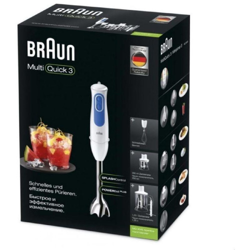 Блендер погружной Braun MQ3045WH Aperitive 700Вт белый/синий Блендер погружной Braun MQ3045WH Aperitive 700Вт белый/синий