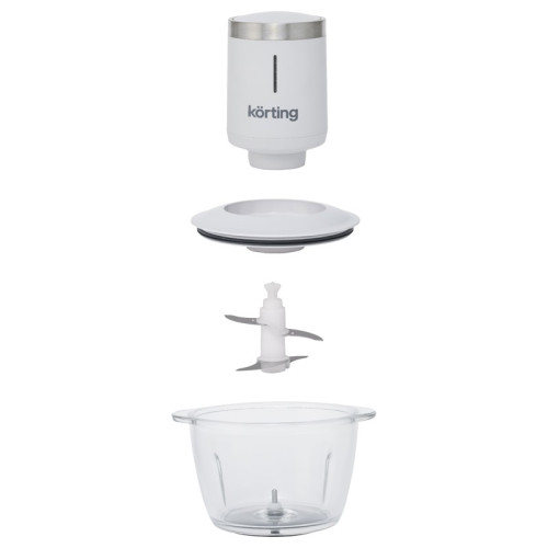 Измельчитель KORTING/ Измельчитель KORTING, беспроводной, мощность 200 Вт, объем чаши 1200 мл, механическое управление, 1 насадка (измельчитель), защита двигателя от перегрева/перегрузки, цвет белый