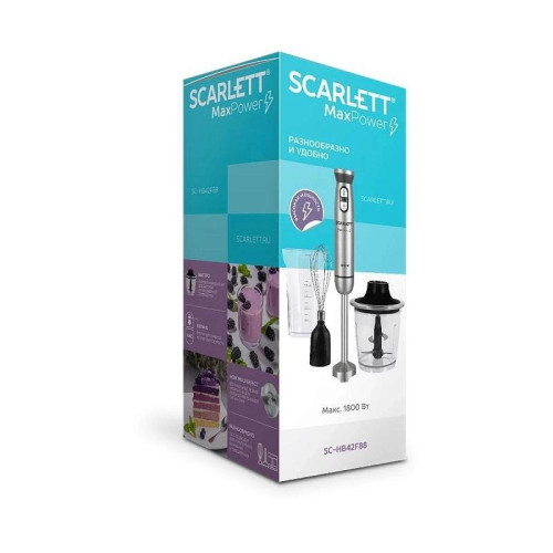Блендер погружной Scarlett SC-HB42F88 1800Вт стальной/черный