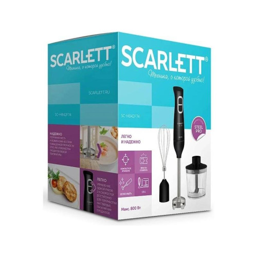 Блендер погружной Scarlett SC-HB42F74 800Вт черный Блендер погружной Scarlett SC-HB42F74 800Вт черный