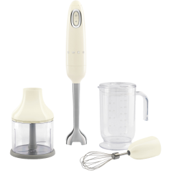 Блендер Smeg, погружной, стиль 50-х г.г, мощность 700 Вт, регулировка  скорости, функция турбо, кнопочное управление, макс. об/мин 14850, цвет кремовый