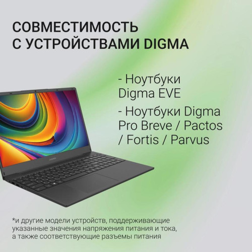 Блок питания Digma DM-U70 автоматический 70W 5V-20V 3.25A от бытовой электросети Блок питания Digma DM-U70 автоматический 70W 5V-20V 3.25A от бытовой электросети