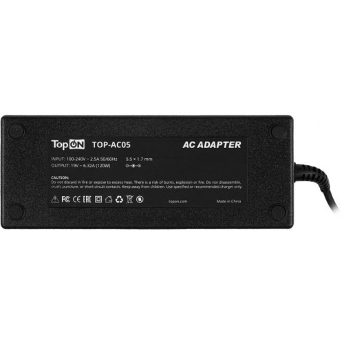 Блок питания TopON TOP-AC05 120W 19V-19V 6.32A от бытовой электросети LED индикатор Блок питания TopON TOP-AC05 120W 19V-19V 6.32A от бытовой электросети LED индикатор