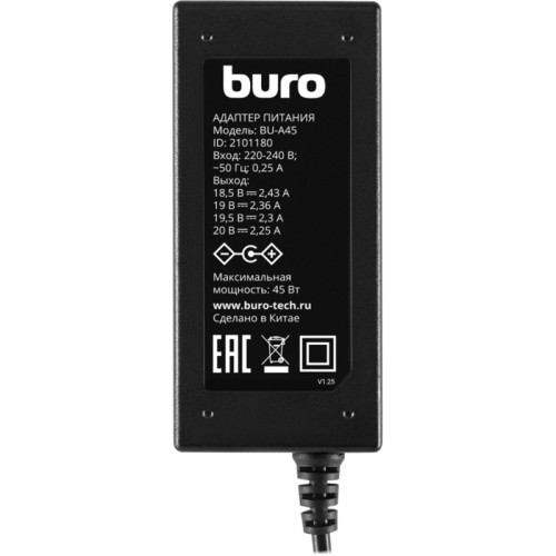 Блок питания Buro BU-A45 автоматический 45W 18.5V-20V 8-коннект. 2.3A от бытовой электросети Блок питания Buro BU-A45 автоматический 45W 18.5V-20V 8-коннект. 2.3A от бытовой электросети