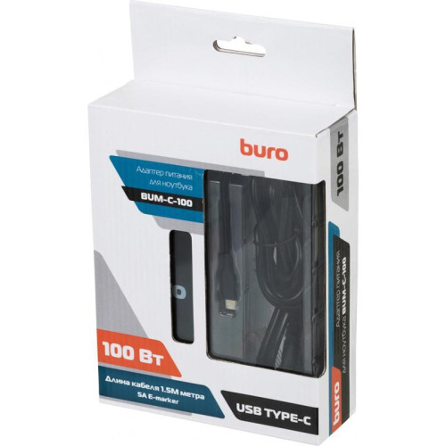 Блок питания Buro BUM-C-100 автоматический 100W 5V-20V 5A 2.4A от бытовой электросети LED индикатор