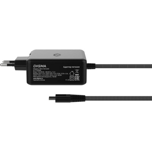 Блок питания Digma DM-U100-GAN автоматический 100W 5V-20V 3A от бытовой электросети Блок питания Digma DM-U100-GAN автоматический 100W 5V-20V 3A от бытовой электросети