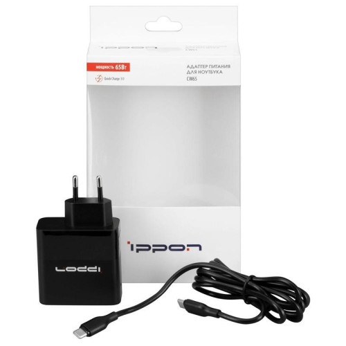 Блок питания Ippon CW65 автоматический 65W 5V-20V 3.25A 1xUSB 5A от бытовой электросети Блок питания Ippon CW65 автоматический 65W 5V-20V 3.25A 1xUSB 5A от бытовой электросети