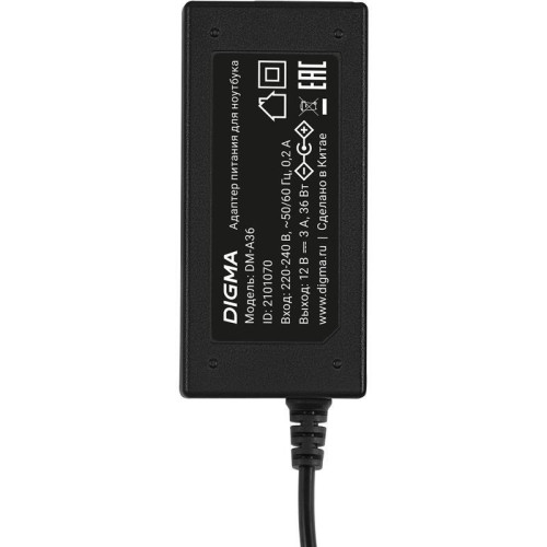 Блок питания Digma DM-A36 автоматический 36W 12V-12V 3-коннект. 3A от бытовой электросети