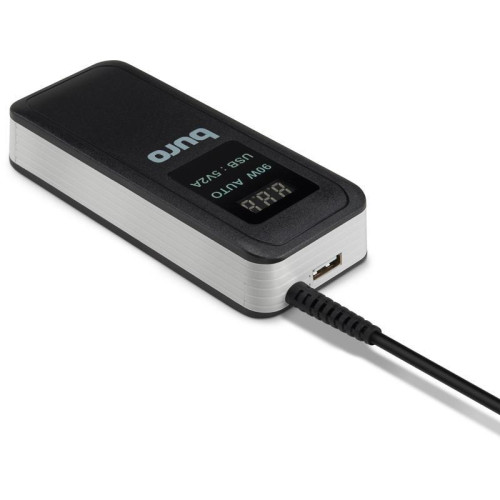 Блок питания Buro BUM-0065A90 автоматический 90W 15V-20V 11-connectors 5A 1xUSB 2.1A от бытовой электросети LСD индикатор
