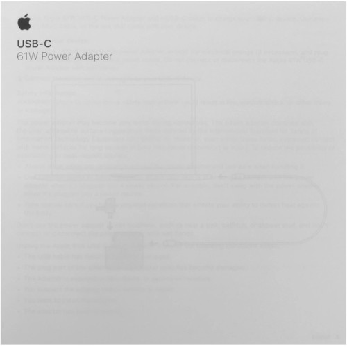 Блок питания Apple MRW22ZM/A 61W от бытовой электросети Блок питания Apple MRW22ZM/A 61W от бытовой электросети