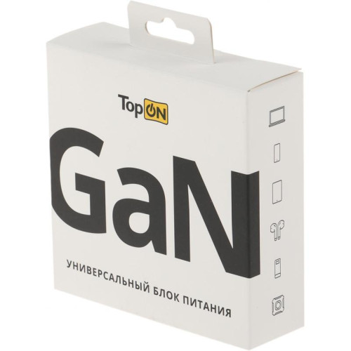 Блок питания TopON TOP-GaN-65WB автоматический 65W 5V-20V 3.25A 2xUSB от бытовой электросети LED индикатор Блок питания TopON TOP-GaN-65WB автоматический 65W 5V-20V 3.25A 2xUSB от бытовой электросети LED индикатор
