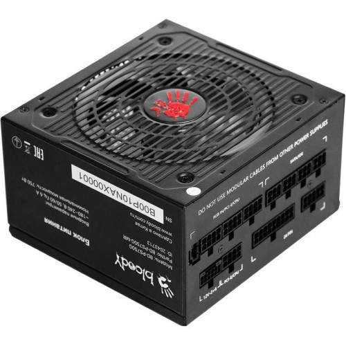 Блок питания Bloody ATX 750W BD-PS750G 80+ gold (20+4pin) APFC 120mm fan color LED 6xSATA Cab Manag RTL [BD-PS750G-MR]