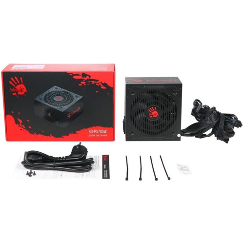 Блок питания Bloody ATX 700W BD-PS700W 80 PLUS WHITE (20+4pin) APFC 120mm fan 6xSATA RTL [BD-PS700W]
