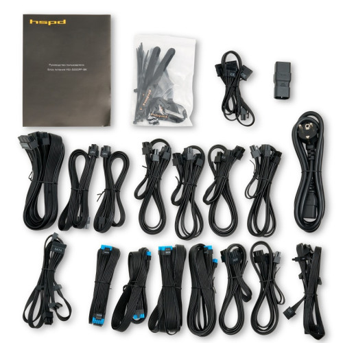 Блок питания/ Power Supply HSPD, 3000W 80+ Platinum (ATX, 3.1, PCIe 5.1, Full modular, 1x24(20+4)pin 600mm, 2xCPU 8(4+4)pin 650mm, 6xPCIe*2 8(6+2)pin 600+150mm, 4x12V(2x6) 12+4pin 600W 675mm  2xSATA*5 700+100+100+100+100mm, 1xMOLEX4pin*4 650+150+150+150mm