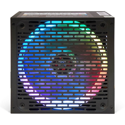 блок питания для ПК 700 Ватт/ PSU HIPER HPB-700RGB (ATX 2.31, 700W, ActivePFC, RGB 140mm fan, Black) 85+, BOX