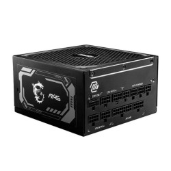 Блок питания ПК/ Power Supply MSI MAG A1000GL PCIE5, 1000W 80+ Gold (ATX, 3.1, PCIe 5.1, Full modular, 1x24(20+4)pin, 2xCPU 8(4+4)pin, 4xPCIe*2 8(6+2)pin, 1x12V-2x6, 12xSATA3, 4xMOLEX4pin, Active, 135x135mm, 150x150x86mm, APFC, black)