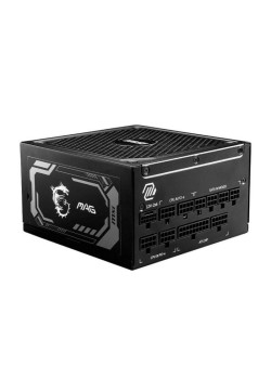 Блок питания ПК/ Power Supply MSI MAG A1000GL PCIE5, 1000W 80+ Gold (ATX, 3.1, PCIe 5.1, Full modular, 1x24(20+4)pin, 2xCPU 8(4+4)pin, 4xPCIe*2 8(6+2)pin, 1x12V-2x6, 12xSATA3, 4xMOLEX4pin, Active, 135x135mm, 150x150x86mm, APFC, black)
