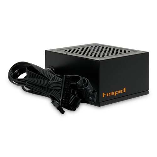 Блок питания/ Power Supply HSPD, 450W 80+ White (ATX, 2.31, Non-modular, 1x24(20+4)pin 500mm, 1xCPU 8(4+4)pin 550mm, 1xPCIe 8(6+2)pin 500mm, 1xMOLEX + SATA*2 400+150+150mm, 1xMOLEX + SATA 400+150mm , Active, 120x120mm, 150x140x86mm, APFC, OVP, OPP, SCP, U