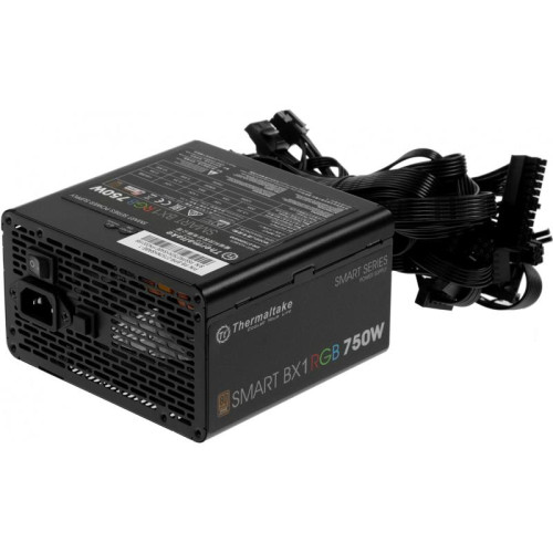 Блок питания Thermaltake ATX 750W Smart BX1 RGB 80+ bronze (20+4pin) APFC 120mm fan color LED 8xSATA RTL [PS-SPR-0750NHSABE-1]