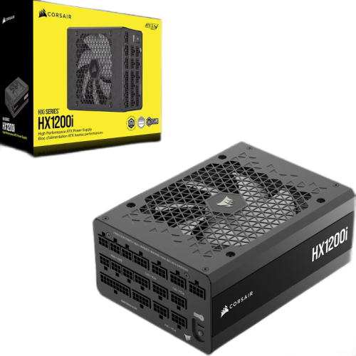 Блоки питания/ Power Supply Corsair HX1200i Ultra-Low Noise, Model RPS0202, 1200W 80+ Platinum (ATX, 3.1, PCIe 5.1, Full modular, 1x24(20+4)pin, 2x12V-2x6, 1x16-pin PCIe, 2x4+4-pin CPU +12V (EPS), 6x4-pin Molex, 5x6+2-pin PCIe, 8xSATA3, 1xUSB (Type-C), Ac