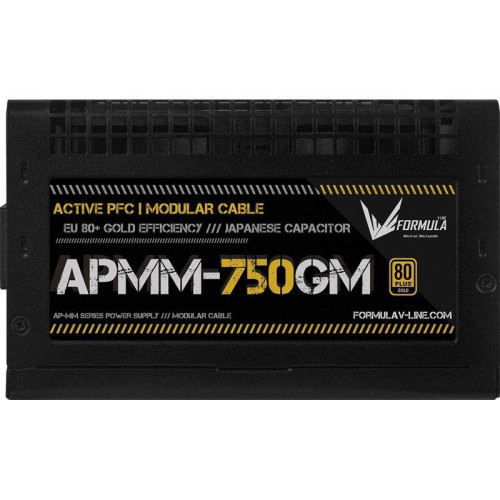 Блок питания Formula ATX 750W APMM-750GM Gen.5 80+ gold (20+4pin) APFC 120mm fan 8xSATA Cab Manag RTL [APMM-750GM]