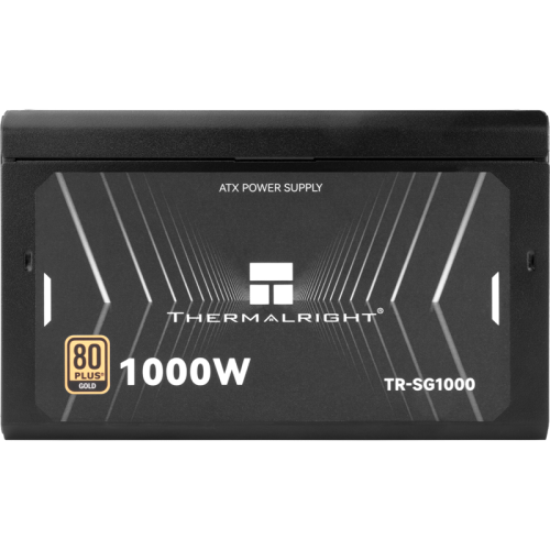 Блок питания 1000W/ Power Supply Thermalright, 1000W 80+ Gold (ATX, 3.1, PCIe 5.1, Full modular, 1x24(20+4)pin 600mm, 2xCPU 8(4+4)pin 650mm, 3xPCIe*2 8(6+2)pin 650+150mm, 1x12V-2x6, 7xSATA, 6xMOLEX4pin, Active, 120x120mm, 150x140x85mm, APFC, black)