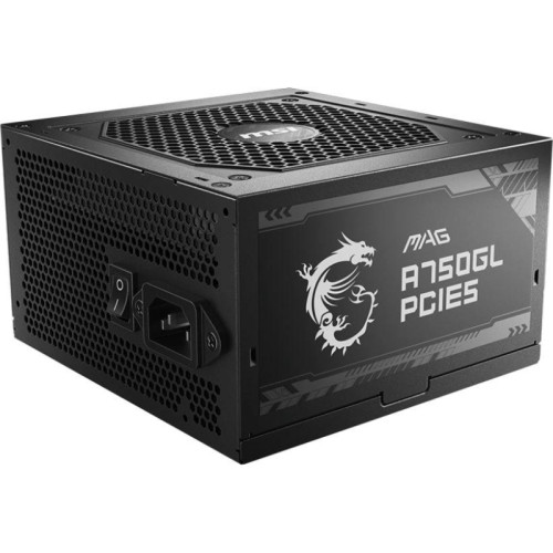 Блок питания ПК/ Power Supply MSI MAG A750GL PCIE5, 750W 80+ Gold (ATX, 3.1, PCIe 5.1, Full modular, 1x24(20+4)pin, 2xCPU 8(4+4)pin, 3xPCIe*2 8(6+2)pin, 1x12VHPWR, 8xSATA3, 4xMOLEX4pin, Active, 120x120mm, 140x150x86mm, APFC, black) Блок питания ПК/ Power Supply MSI MAG A750GL PCIE5, 750W 80+ Gold (ATX, 3.1, PCIe 5.1, Full modular, 1x24(20+4)pin, 2xCPU 8(4+4)pin, 3xPCIe*2 8(6+2)pin, 1x12VHPWR, 8xSATA3, 4xMOLEX4pin, Active, 120x120mm, 140x150x86mm, APFC, black)