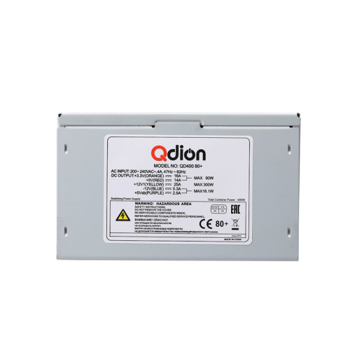 Блок питания 400Вт/ Power Supply FSP QDION ATX 400W, 120mm, 3xSATA, 1xPCI-E(6), APFC, 80+