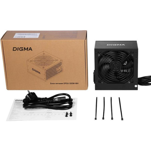 Блок питания Digma ATX 500W DPSU-500W-WH 80 PLUS WHITE (20+4pin) APFC 120mm fan 6xSATA RTL